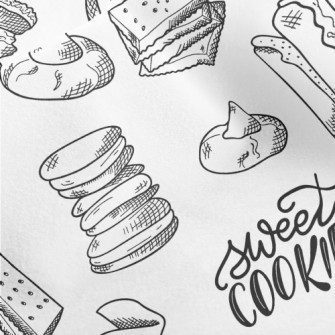 Hand Drawn Various Cookies Micro Fleece