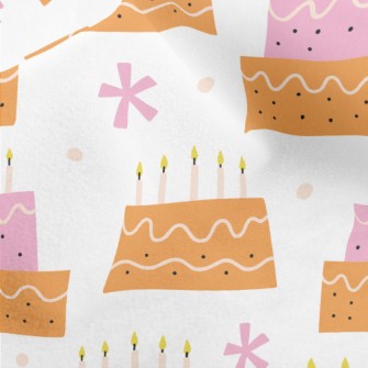 Pink And Orange Candle Cake Micro Fleece