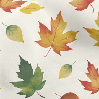 Hand Drawn Autumn Maple Leaves Micro Fleece