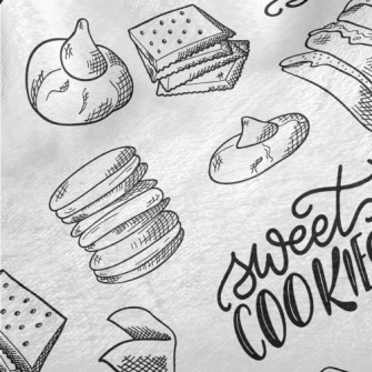 Hand Drawn Various Cookies Minky