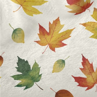 Hand Drawn Autumn Maple Leaves Minky