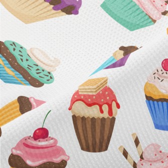 Various Flavors Of Cup Cakes Piqué