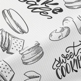 Hand Drawn Various Cookies Piqué