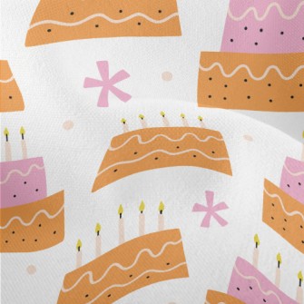 Pink And Orange Candle Cake Lightweight Performance Linen