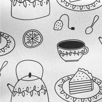 Relaxing Afternoon Tea Party Jersey Backed Fleece