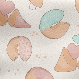 Pink And Blue Fortune Cookies Jersey Backed Fleece