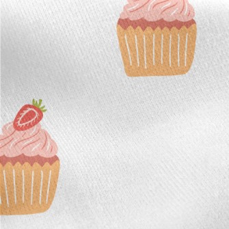 Strawberry Pink Cupcake Jersey Backed Fleece