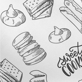 Hand Drawn Various Cookies Pongee