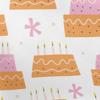 Pink And Orange Candle Cake Pongee