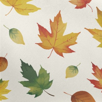 Hand Drawn Autumn Maple Leaves Pongee
