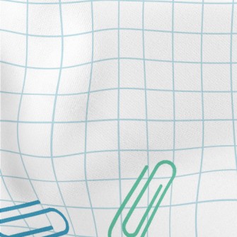 Colorful Messy Paper Clips Lightweight Cotton Poplin