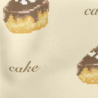 Pixel Heart Chocolate Cake Lightweight Cotton Poplin
