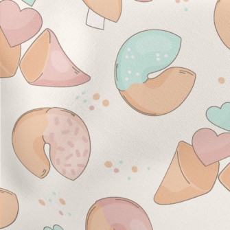 Pink And Blue Fortune Cookies Lightweight Cotton Poplin