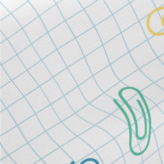 Colorful Messy Paper Clips Midweight Cotton Poplin