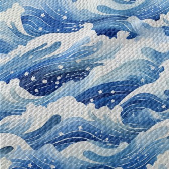 Hand Painted Watercolor Beauti Birdseye Piqué