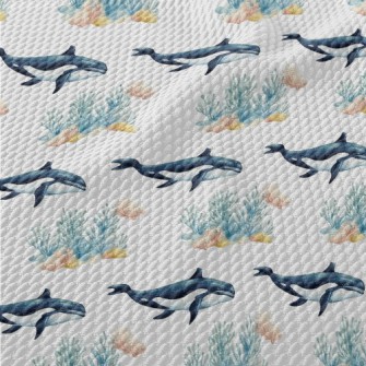 Hand-painted Killer Whale And  Birdseye Piqué