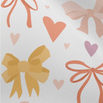 Colorful Bows And Hearts Chiffon