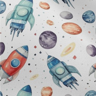Hand Drawn Watercolor Universe Chiffon