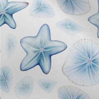 Hand Drawn Starfish And Shells Chiffon