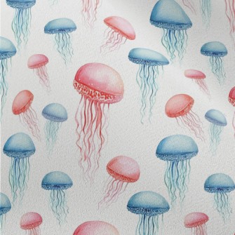 Hand Drawn Colorful Jellyfish Chiffon