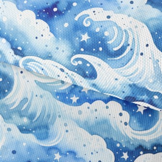 Watercolor Beautiful Waves Waterproof Oxford