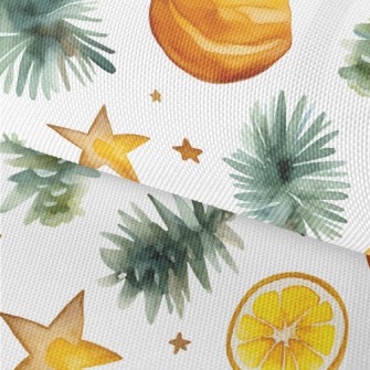 Watercolor Autumn Leaves Star  Waterproof Oxford