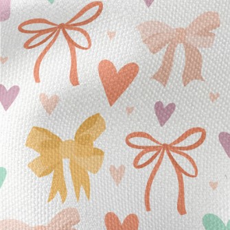 Colorful Bows And Hearts Waterproof Canvas