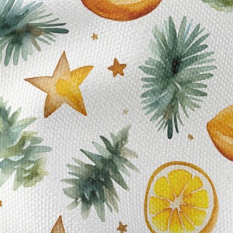 Watercolor Autumn Leaves Star  Waterproof Canvas