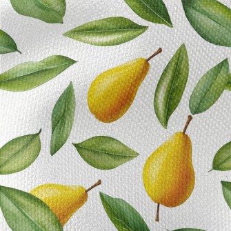 Hand Drawn Pears With Green Le Waterproof Canvas