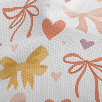 Colorful Bows And Hearts Athletic Mesh Flat Back