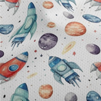 Hand Drawn Watercolor Universe Athletic Mesh Flat Back