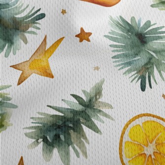 Watercolor Autumn Leaves Star  Athletic Mesh Flat Back