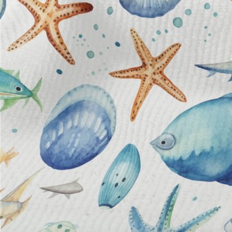 Hand Drawn Starfish Shells Fis Terry