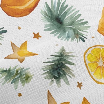 Watercolor Autumn Leaves Star  Performance Linen