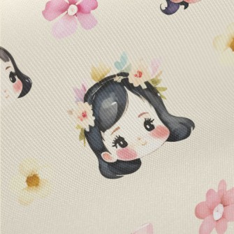 Watercolor Sweet Girl With Flo Twill