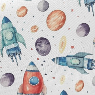Hand Drawn Watercolor Universe Twill