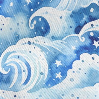 Watercolor Beautiful Waves Standard Corduroy