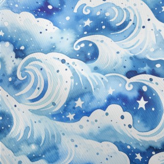 Watercolor Beautiful Waves Dobby