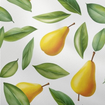 Hand Drawn Pears With Green Le Dobby