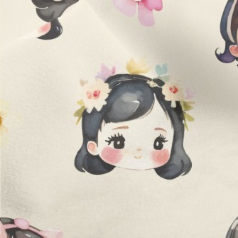 Watercolor Sweet Girl With Flo Micro Fleece