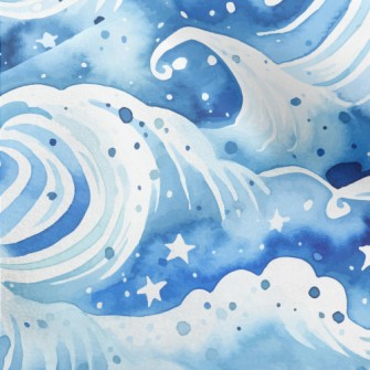 Watercolor Beautiful Waves Micro Fleece
