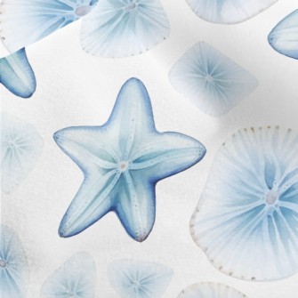 Hand Drawn Starfish And Shells Micro Fleece
