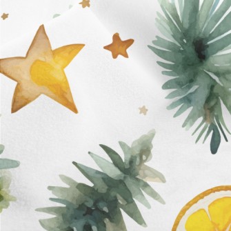 Watercolor Autumn Leaves Star  Micro Fleece