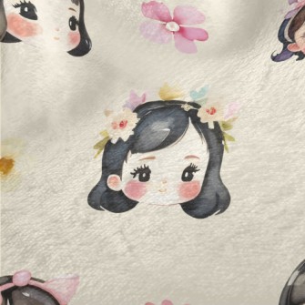 Watercolor Sweet Girl With Flo Minky