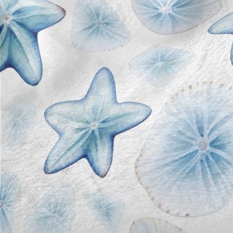 Hand Drawn Starfish And Shells Minky