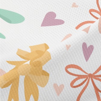 Colorful Bows And Hearts Piqué