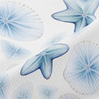 Hand Drawn Starfish And Shells Piqué