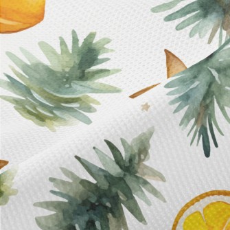 Watercolor Autumn Leaves Star  Piqué