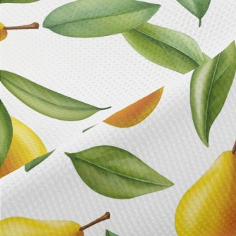 Hand Drawn Pears With Green Le Piqué