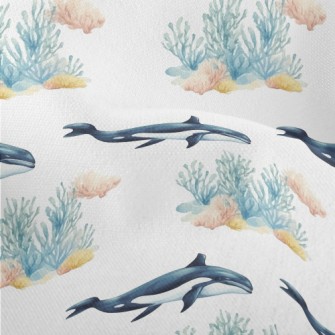 Hand-painted Killer Whale And  Lightweight Performance Linen